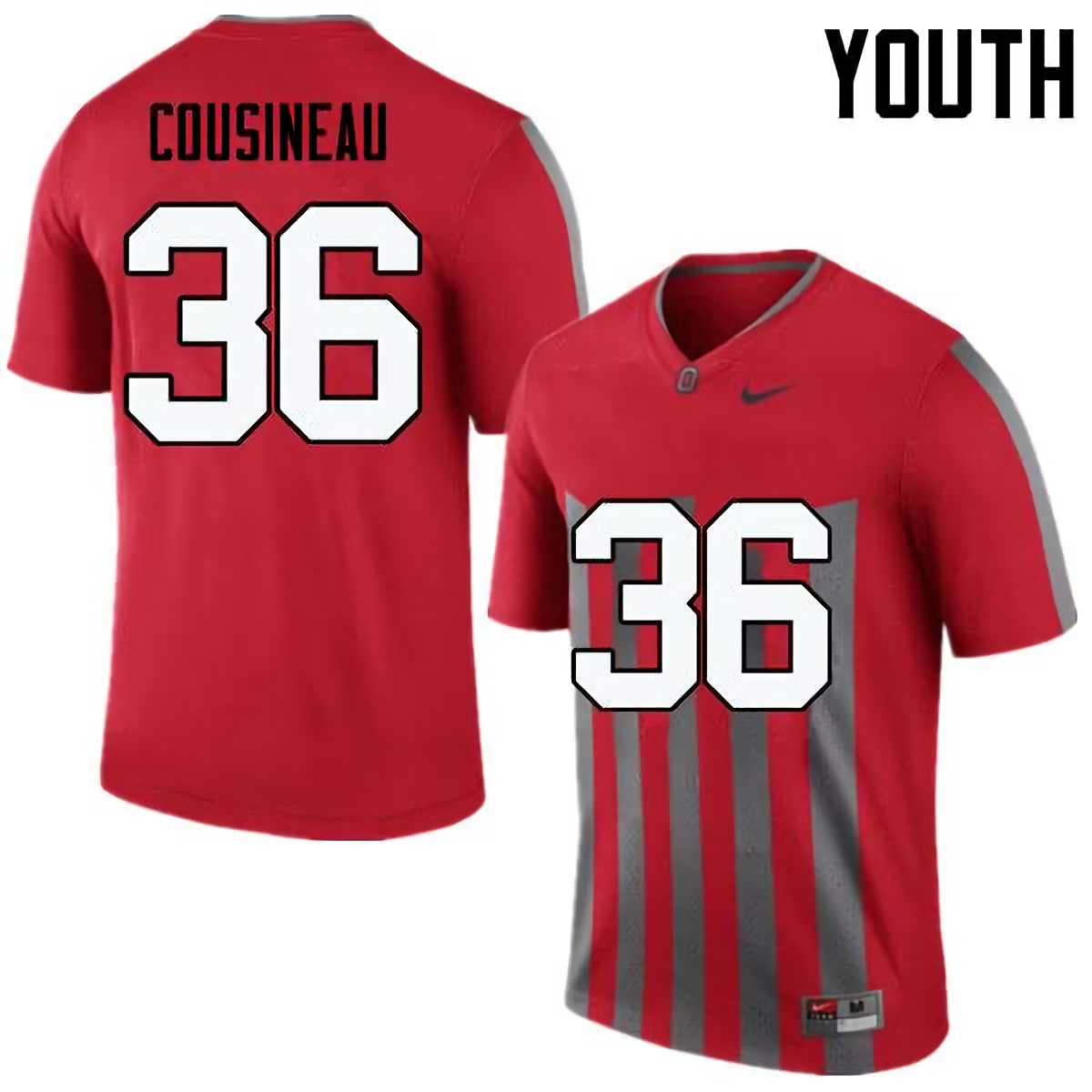 Tom Cousineau Ohio State Buckeyes Youth NCAA #36 Nike Throwback Red College Stitched Football Jersey BDY0656OX